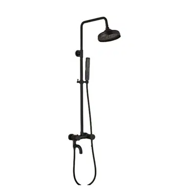 Image for Fontana Vienna Solid Brass Rain Shower Set Single Handle Matte Black W/ Hand Shower Sprayer
