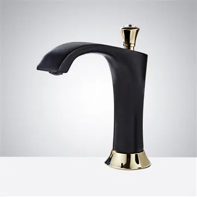 Immagine per Fontana Matte Black and Gold Widespread Automatic Sensor Bathroom Faucet