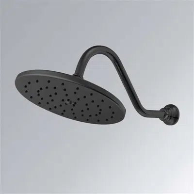 Fontana Matte Black Round Rainfall Showerhead图像