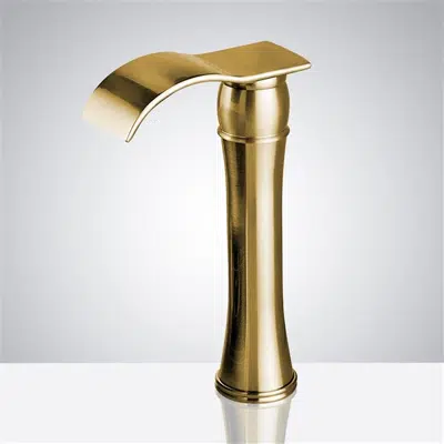 billede til Fontana Brushed Gold Contemporary Commercial Deck Mount Touchless Faucet