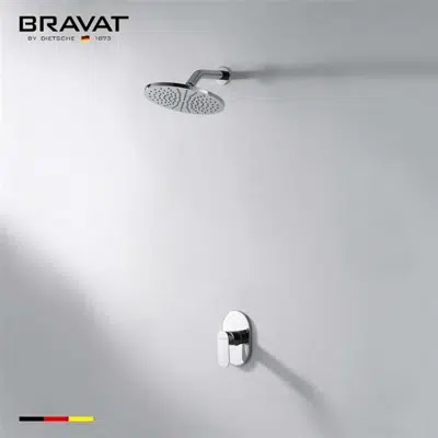 изображение для Bravat Contemporary Chrome Rounded Wall Shower Head