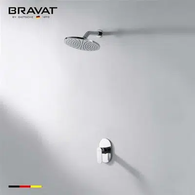 Image for Bravat Contemporary Chrome Rounded Wall Shower Head
