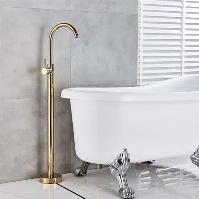 kuva kohteelle Fontana Geneva Floor Mounted Tub Sink Faucet Single Handle Gold Finish