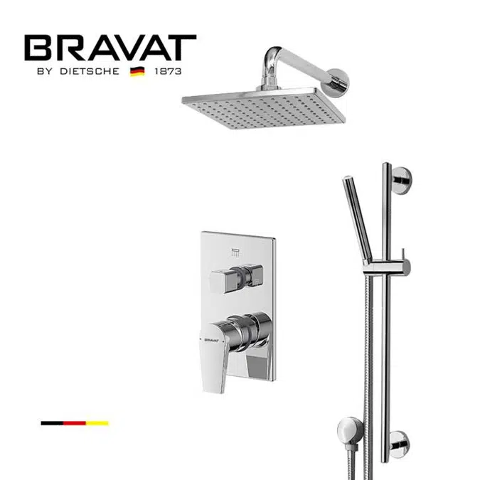 Bravat Chrome Shower Set With Single Handle Mixer & Hand Shower