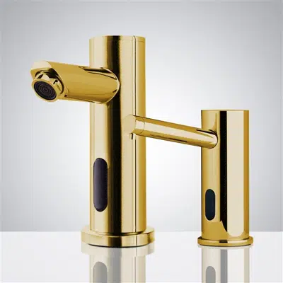 Image for Fontana Commercial Gold Finish Automatic Bathroom Sink Faucet and Soap Dispenser