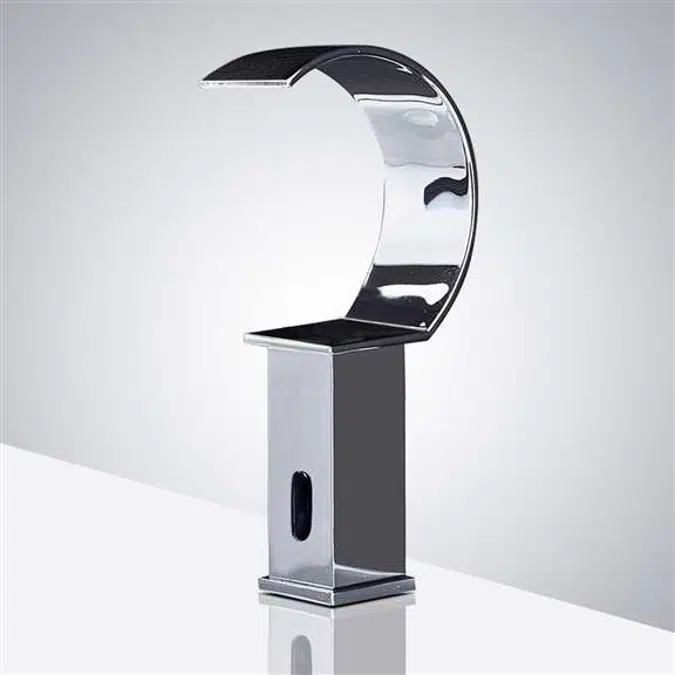 Fontana Contemporary Infrared Waterfall Commercial Automatic Motion Touchless Faucet in Chrome