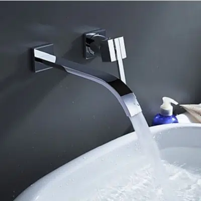 imazhi i Melo 2Pcs Faucet Set Polished Chrome Bathroom Sink Mixer Faucet
