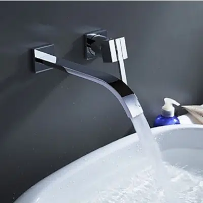 kuva kohteelle Melo 2Pcs Faucet Set Polished Chrome Bathroom Sink Mixer Faucet