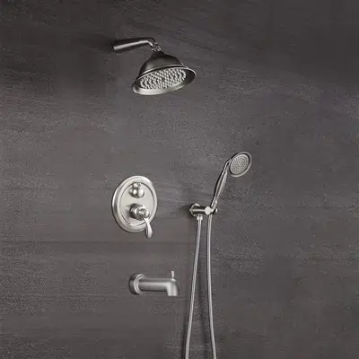 Image for FontanaShowers Brushed Nickel Shower Set With Single Handle Mixer Tub Spout & Handshower