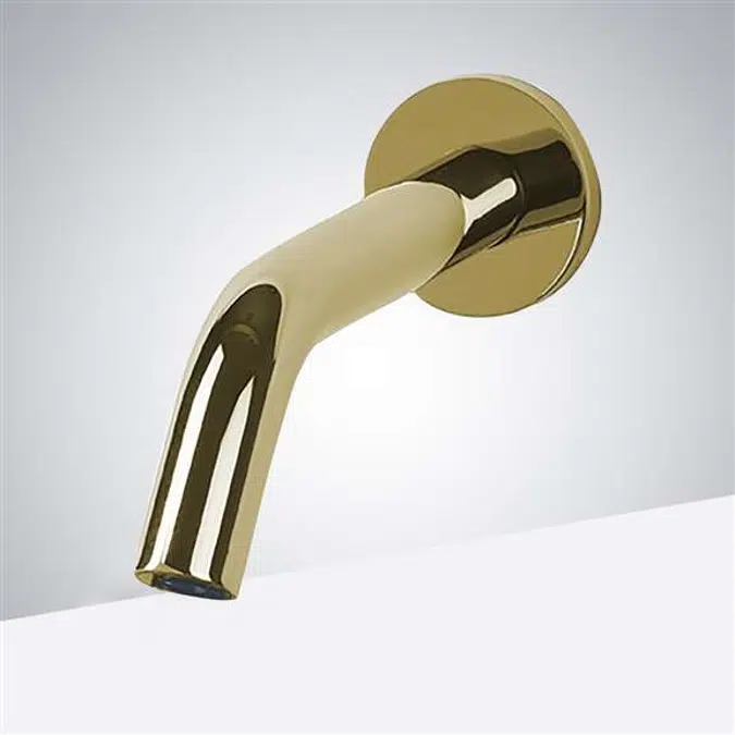 Fontana Brio Wall Mount Commercial Touchless Faucet in Gold Finish
