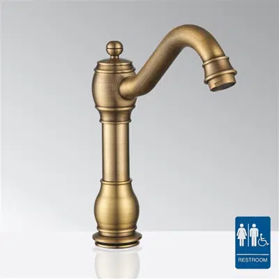 obraz dla Leo Antique Brass Commercial Automatic Touchless Faucet