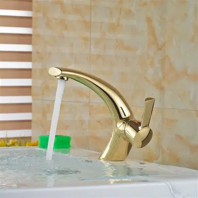 afbeelding voor Marseille Mixer Single Handle Vanity Sink Faucet Gold Brass