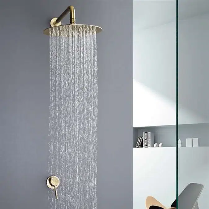 Fontana Marseille Modern Brushed Gold Rainfall Shower Head Se