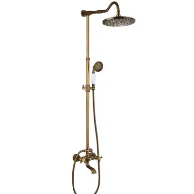 Fontana Milan 8" Antique Brass Rainfall Shower Set A Features: 이미지