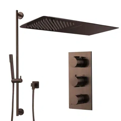 billede til FontanaShowers Light Oil Rubbed Bronze Waterfall & Rainfall Shower Set