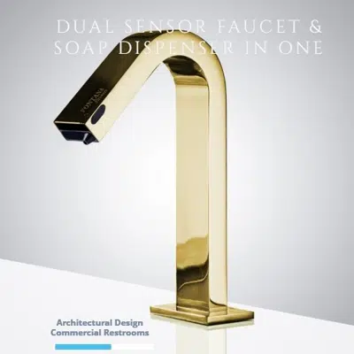 Fontana Dual Function Automatic Deck Mount Gold Sensor Water Faucet with Soap Dispenser图像