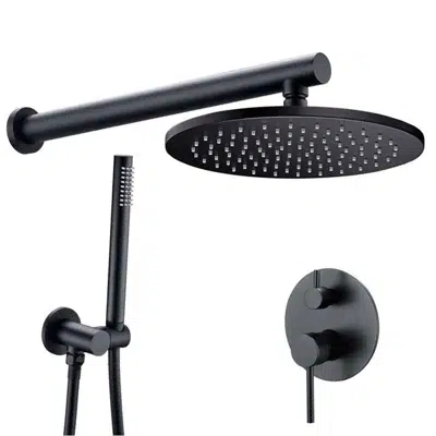 รูปภาพสำหรับ Fontana Verona Dark Oil Rubbed Bronze Wall Mounted Hot and Cold Mixer Rainfall Shower Set