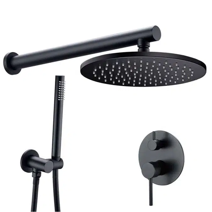 Fontana Verona Dark Oil Rubbed Bronze Wall Mounted Hot and Cold Mixer Rainfall Shower Set