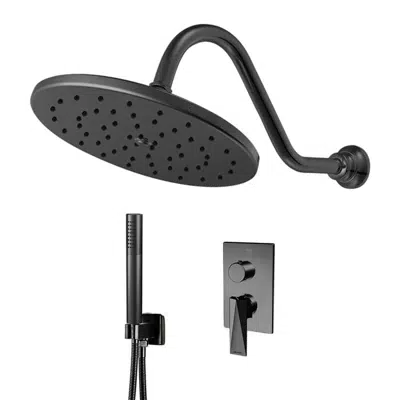 bild för Bravat Matte Black Shower Set With Valve Mixer 2-Way Concealed Wall Mounted