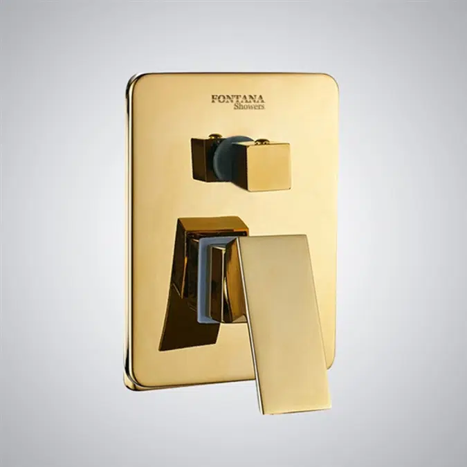 Fontana Gold Wall Mounted 3 Way Hot & Cold Shower Mixer Valve