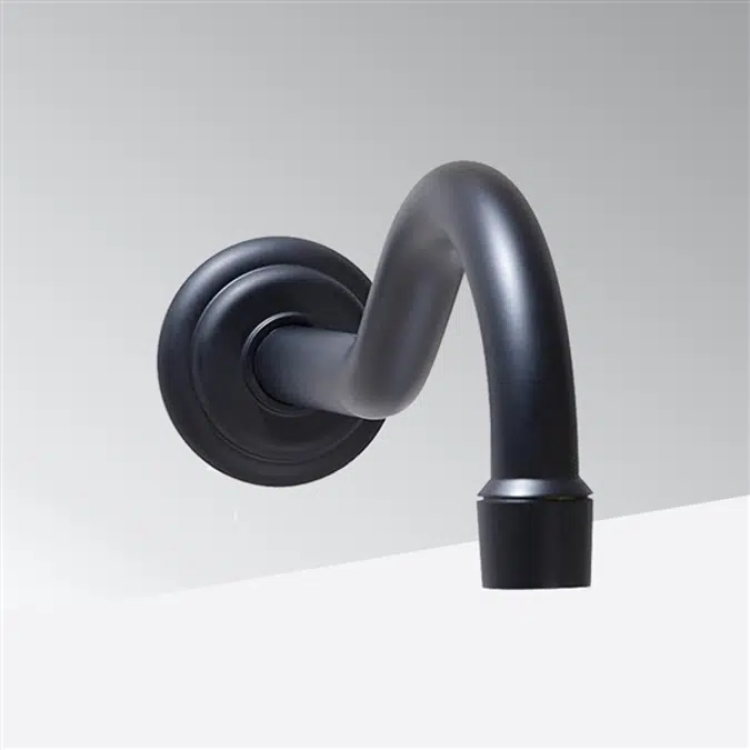 Dijon Matte Black Commercial Wall Mount Contactless Restroom Faucet