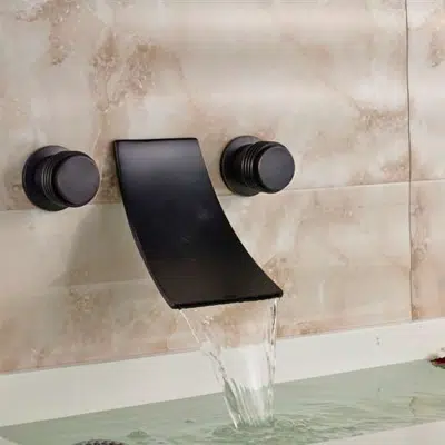 Image for Fontana Retro Dark Oil Rubbed Bronze Dual Handle Wall Mount Sink Faucet