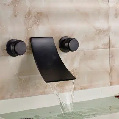 изображение для Fontana Retro Dark Oil Rubbed Bronze Dual Handle Wall Mount Sink Faucet