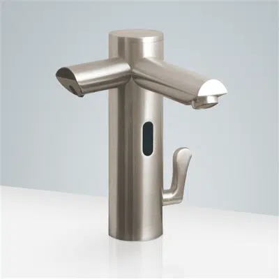 imazhi i Touch Free Soap Dispenser the Fontana Commercial Lenox Dual Automatic Touchless Faucet with Touch Free Soap Dispenser in Brushed Nickel