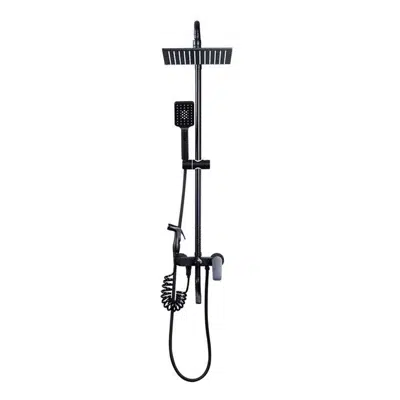 afbeelding voor Fontana Bavaria Stylish Matte Black 10"" Bathroom Shower System with Hand Shower, Bidet and Spout