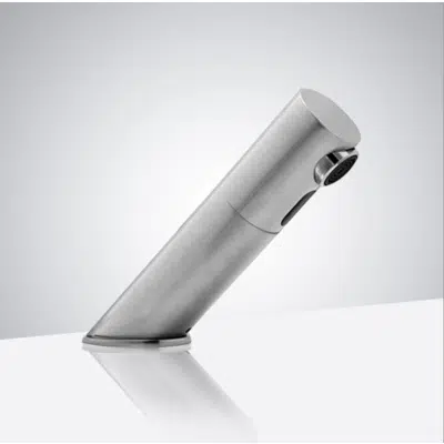 画像 Fontana Cancun Brushed Nickel Contemporary Automatic Commercial Deck Mount Touchless Faucet