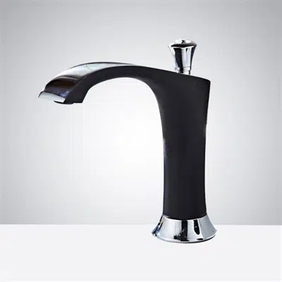 Image for Fontana Matte Black and Chrome Widespread Automatic Bathroom Touchless Sensor Faucet
