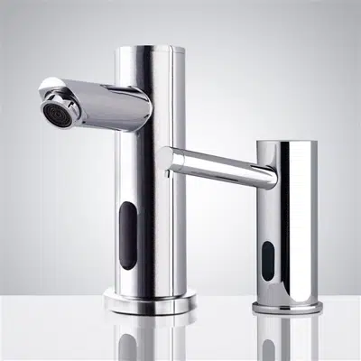 Fontana Commercial Chrome Finish Automatic Bathroom Sink Faucet and Soap Dispenser图像