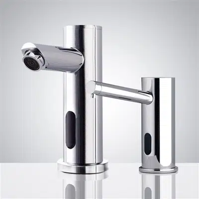 Image for Fontana Commercial Chrome Finish Automatic Bathroom Sink Faucet and Soap Dispenser