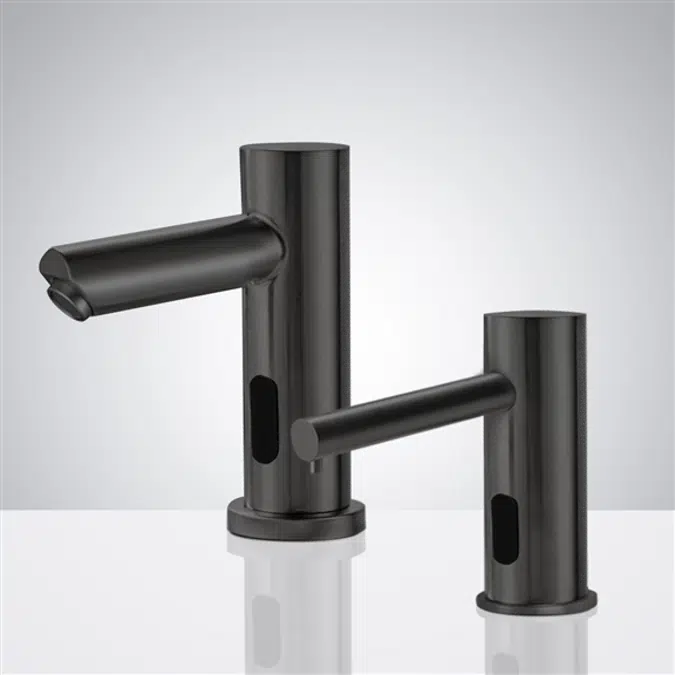 Fontana Commercial Dark Oil-Rubbed Bronze Finish Automatic Bathroom Sink Faucet and Soap Dispenser