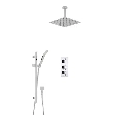 Fontana Liverpool Ceiling Mount Thermostatic Rainfall Shower Set System图像