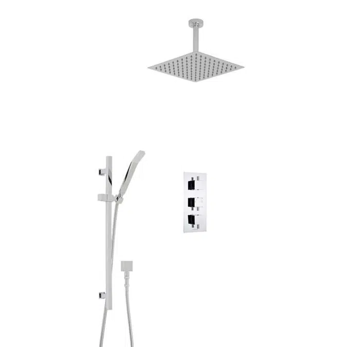 Fontana Liverpool Ceiling Mount Thermostatic Rainfall Shower Set System