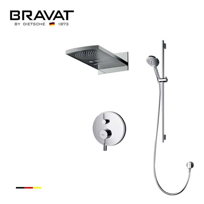 Bravat Fontana Multifunctional Shower Polished  Rainfall Shower Set