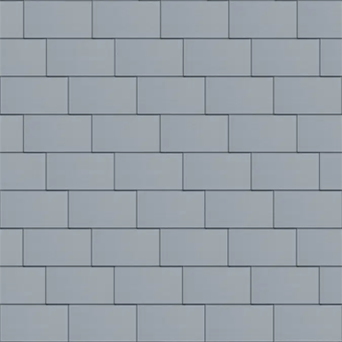 Flat-Lock Tile Facade (600 mm x 1500 mm, horizontal, prePATINA blue-grey)