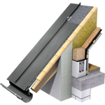 angled standing seam roof (530 mm, prepatina graphite-grey)