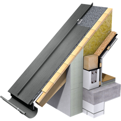 Angled Standing Seam Roof (530 mm, prePATINA graphite-grey) için görüntü
