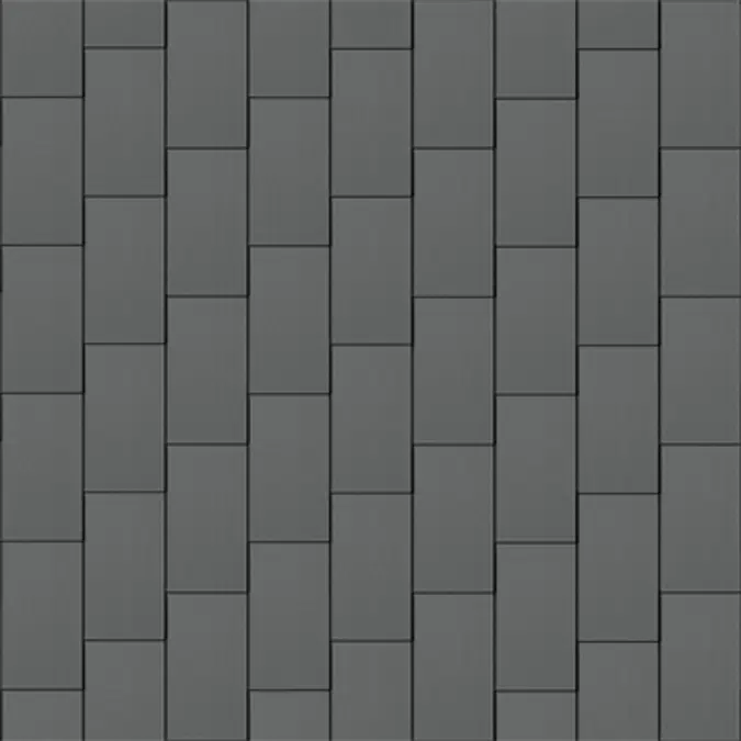 Flat-Lock Tile Facade (500 mm x 1000 mm, vertical, prePATINA graphite-grey)