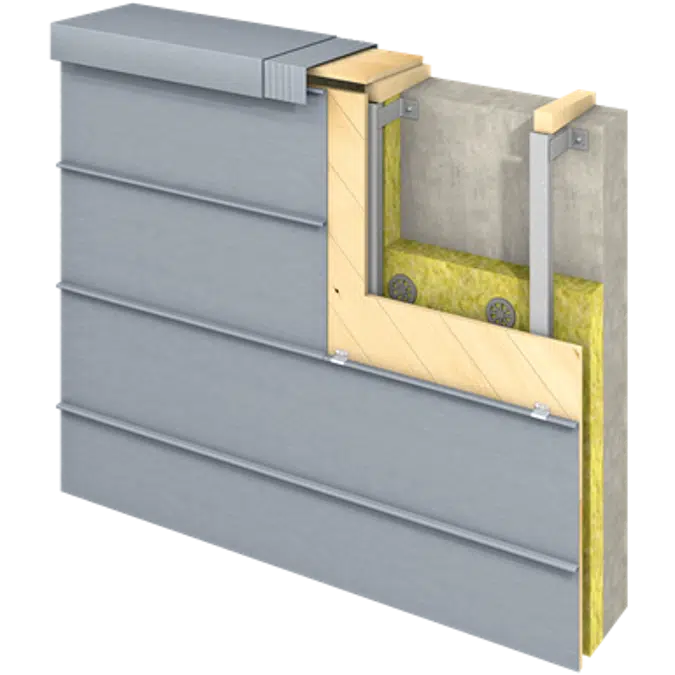 BIM object - Roof - Angled Standing Seam Facade (430 mm, vertical