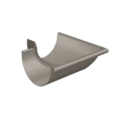 Зображення для Gutter corner half-round (size 333, outside 90°, deep-drawn, prePATINA graphite-grey)