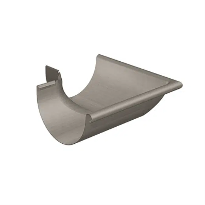 Gutter corner half-round (size 333, outside 90°, deep-drawn, prePATINA graphite-grey)