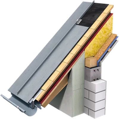 画像 Angled Standing Seam Roof (530 mm, prePATINA blue-grey)