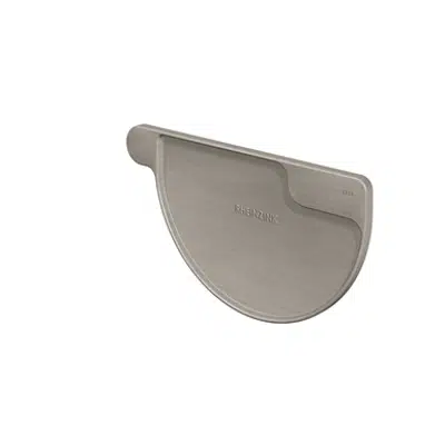 Image for Gutter stopend half-round right (size 333, prePATINA graphite-grey)