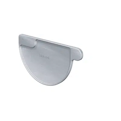 Image for Gutter stopend half-round left (size 333, prePATINA blue-grey)