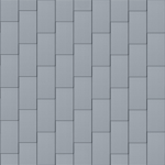 flat-lock tile facade (333 mm x 600 mm, vertical, prepatina blue-grey)