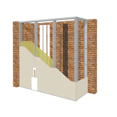 bilde for Revestimento W625: Montante duplo a cada 600mm-12.5mm