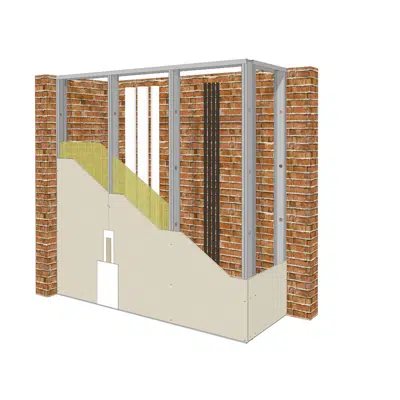 afbeelding voor Revestimento W626: Montante duplo a cada 600mm-12.5mm